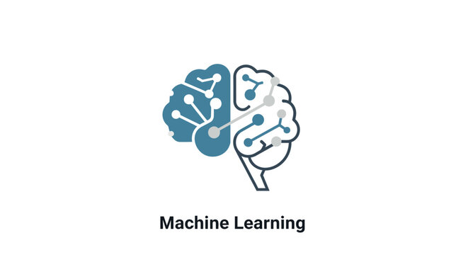 A stylized graphic illustration of a digital brain representing artificial intelligence