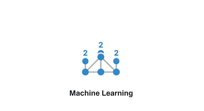 A digital illustration representing a network of connected data nodes and logic