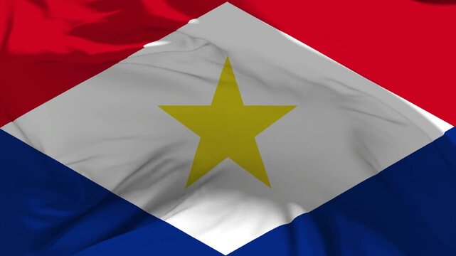 Saba Flag Waving in Slow Motion Loop Animation