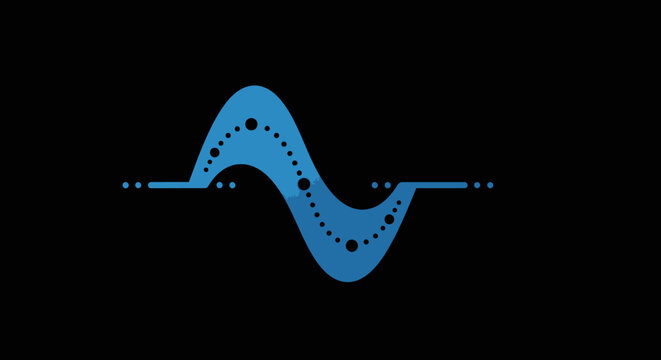 Abstract visual representation of a sinusoidal waveform against a black backdrop
