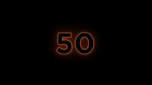 Glowing red neon 0 second to 100 second countdown.Abstract zero second to hundred second glowing neon countdown icon animation,countdown,timer,stopwatch animation.