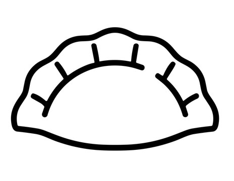 Chinese dumpling gyoza dim sum appetizer line icon vector illustration

