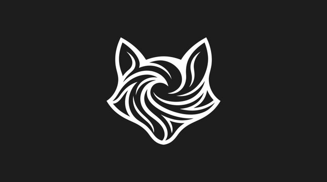 Fox head logo composed of white swirling line patterns.