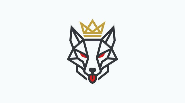 Geometric wolf head wearing a royal crown logo.