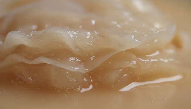 Live Kombucha SCOBY pellicle texture with translucent gelatinous layers