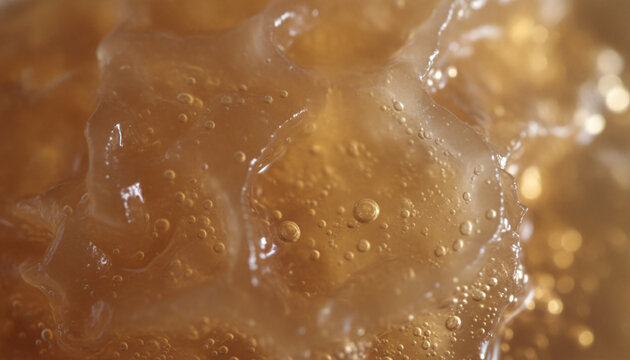 Live Kombucha SCOBY pellicle texture with translucent gelatinous layers
