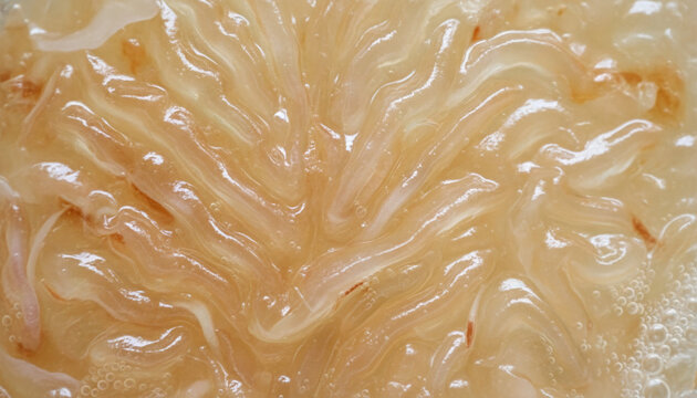 Live Kombucha SCOBY pellicle texture with translucent gelatinous layers