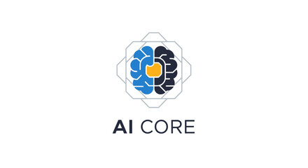 Fototapeta premium Abstract design of an AI core, symbolizing intelligence and technological innovation