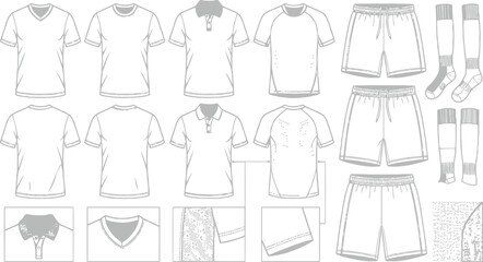 Naklejka premium Soccer uniform clothing set with shirts shorts and socks