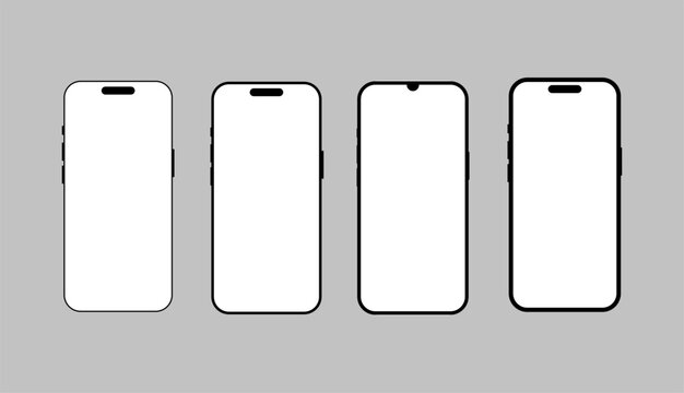 Blank mobile screen mockup for app marketing design editable vector EPS