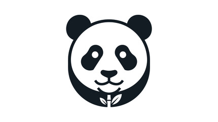 Black and white panda face logo. © Bun
