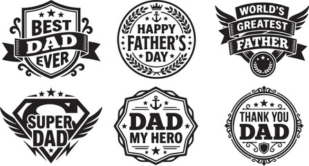 Obraz premium Father's Day vintage premium badges and retro emblem vector set