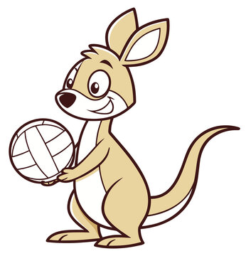 kangaroo volleyball  cartoon