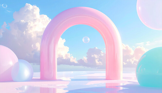 Fantasy Pastel Rainbow Gateway