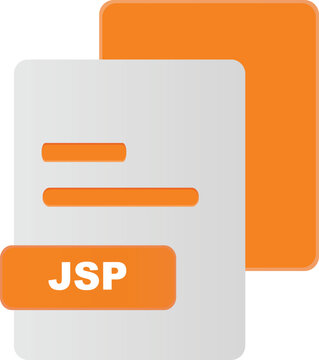 JSP File Icon with Orange and Gray Design Elements on White Background