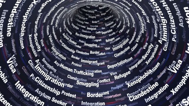 IMMIGRATION Keywords Animation on Tunnel Walls, Background, Loop
