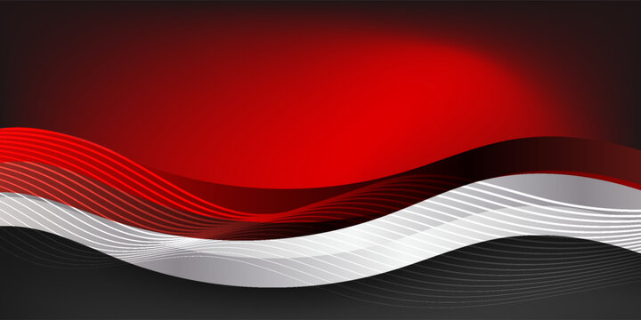 Elegant black and red background featuring glossy 3D curves, high technology wave, and shiny glowing frame. Creative modern poster and cover design vector.