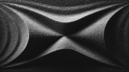 Naklejka premium Cymatics sand pattern with hourglass X-shape nodal lines on black