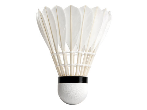 White shuttlecock with black band isolated on transparent background for badminton
