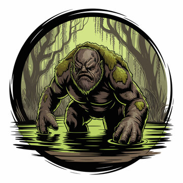 Swamp creature with long hair.