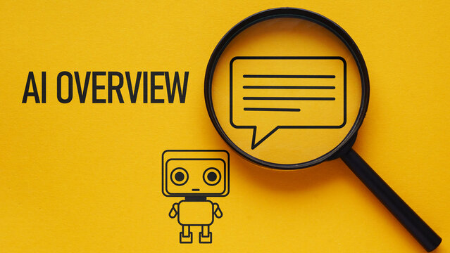 AI Overviews Concept with Generative Search Results, Artificial Intelligence Summaries, Automated Information Retrieval, Digital Knowledge Discovery and Modern Search Experience