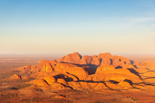 Australia, Northern Territory, Aerial view of Kata Tjuta rock formation