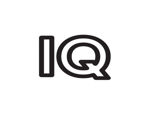 Intelligence quotient test icon line art vector minimalist design concept