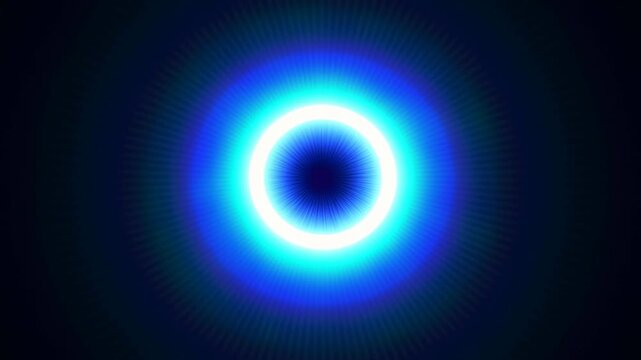 Abstract glowing blue circle animation on a dark background. Ideal for futuristic designs, technology themes, and digital art projects