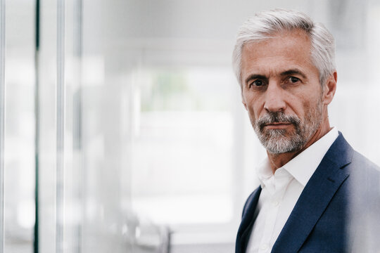 Portrait of serious mature businessman in office