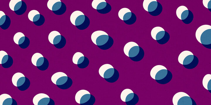 Retro minimalist abstract polka dot pattern with overlapping circles