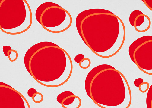Abstract geometric pattern with red and orange overlapping shapes