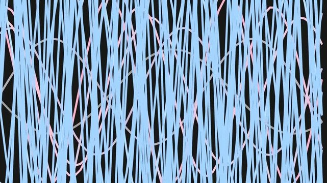 Abstract blue and black linear pattern with dynamic lines
