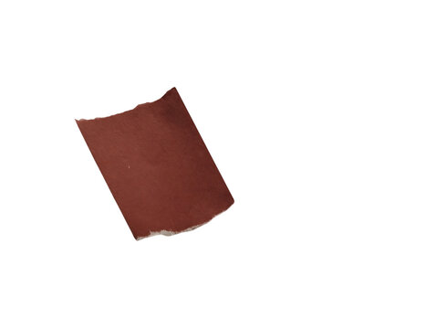 A single piece of brown sandpaper sheet used for sanding and smoothing rough surfaces in construction isolated on transparent background