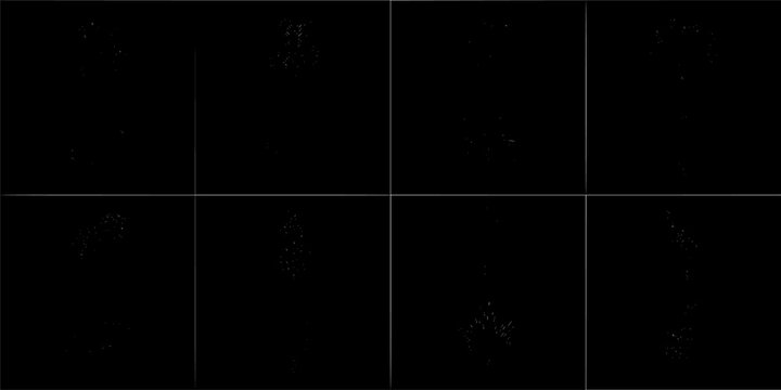 Stars in a Black Background Arranged in a 4x4 Grid Pattern Featuring Space, Astronomy, Celestial with Night Sky and Constellations Elements for Dots