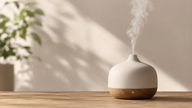 Minimalist Essential Oil Diffuser with Gentle Steam Mist for Modern Home Wellness and Aromatherapy