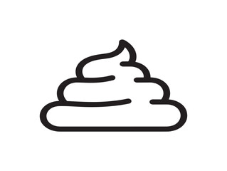 Obraz premium Cow Dung Pile Line Art Vector Icon Minimalist Black and White Illustration