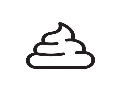 Cow Dung Pile Line Art Vector Icon Minimalist Black and White Illustration