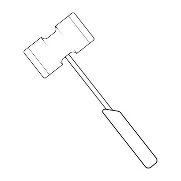 Line Sledge Hammer illustration cartoon cute