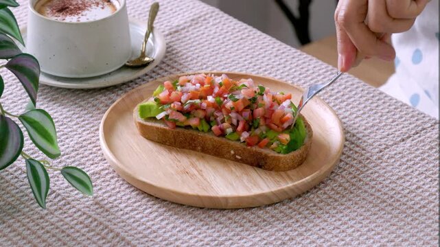 Sourdough sandwiches, a cup of coffee, fresh. Breakfast.