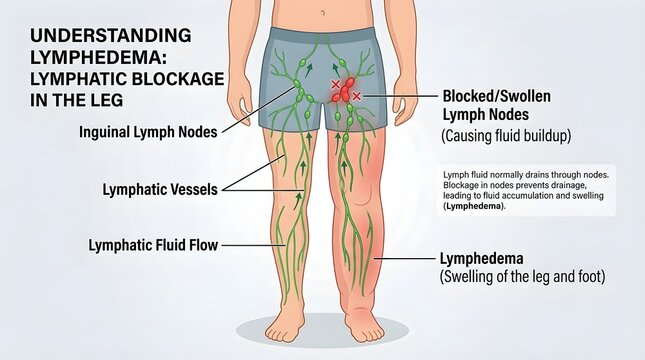 Medical Illustration of Lymphedema and Swollen Leg Causes