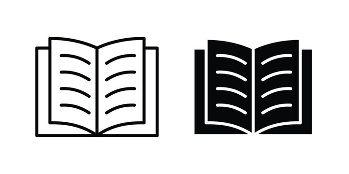 Book icon vector bundle in black