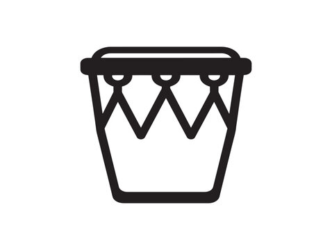 Line Art Conga Drum Icon Vector Illustration Minimalist Music Instrument