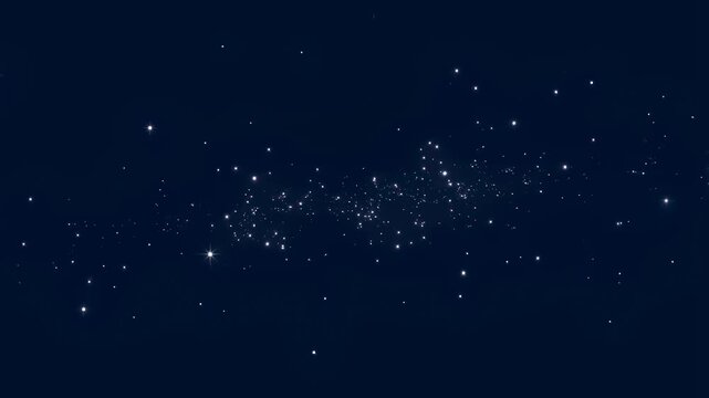 Twinkling stars in a dark night sky creating a magical atmosphere. Ideal for backgrounds in fantasy, celebration, or cosmic themes