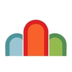 Fototapeta premium Flat design progress bar with four colored segments