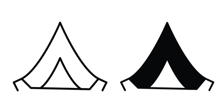 Camping icon vector bundle in black