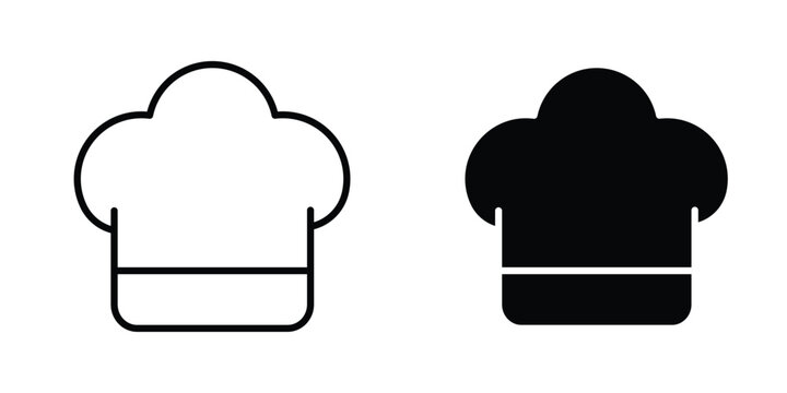 Chef hat icon vector bundle in black