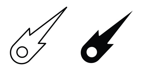 Comet icon vector bundle in black © Pop