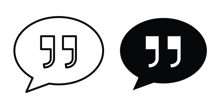 Comment quote icon vector bundle in black