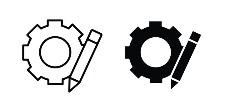 Customization icon vector bundle in black