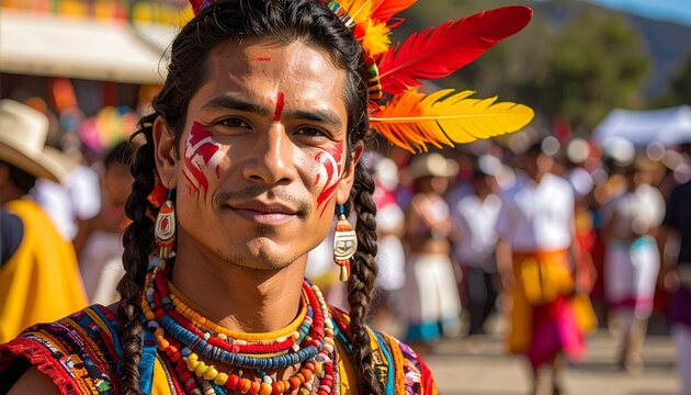 Inti Raymi Ancestral Headdress Portrait